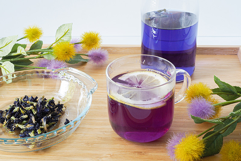 น้ำอัญชันมะนาวน้ำผึ้ง เครื่องดื่มแก้ร้อนใน เครื่องดื่มเพื่อสุขภาพ สูตรเครื่องดื่ม