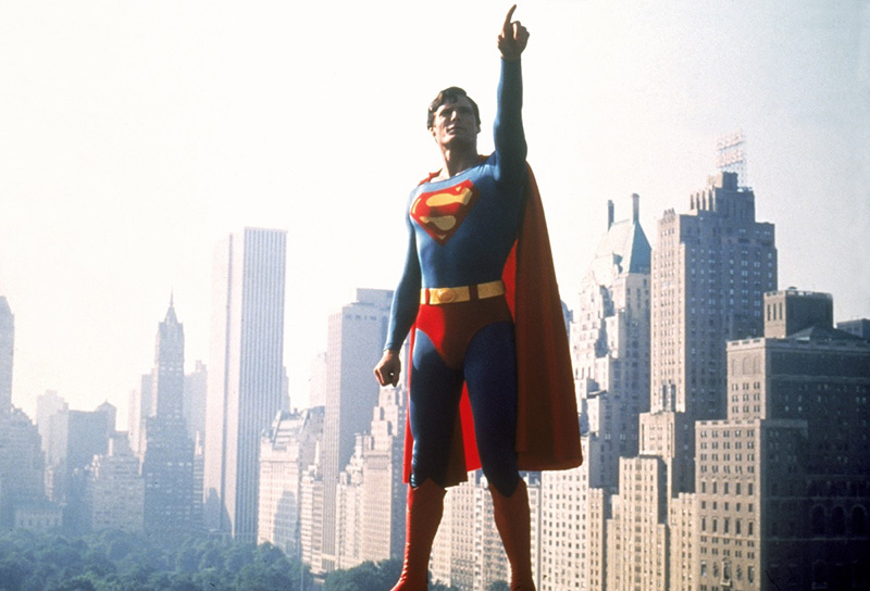 ภาพ Christopher Reeve ขณะสวมชุด Superman