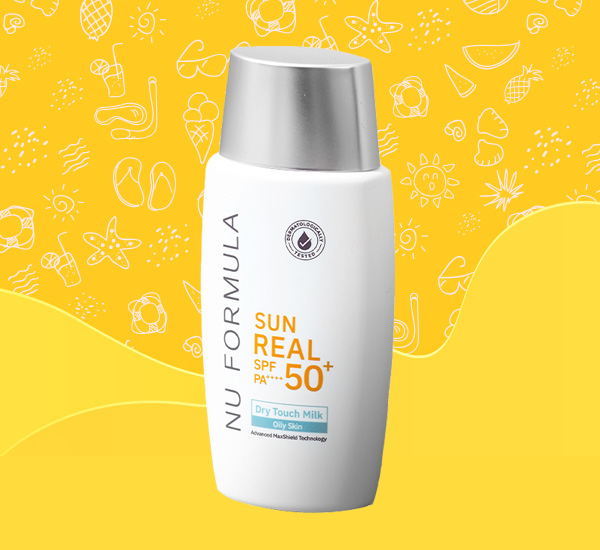 Nu Formula Sun Real Dry Touch Milk SPF50+ PA++++ ครีมกันแดดทาหน้า