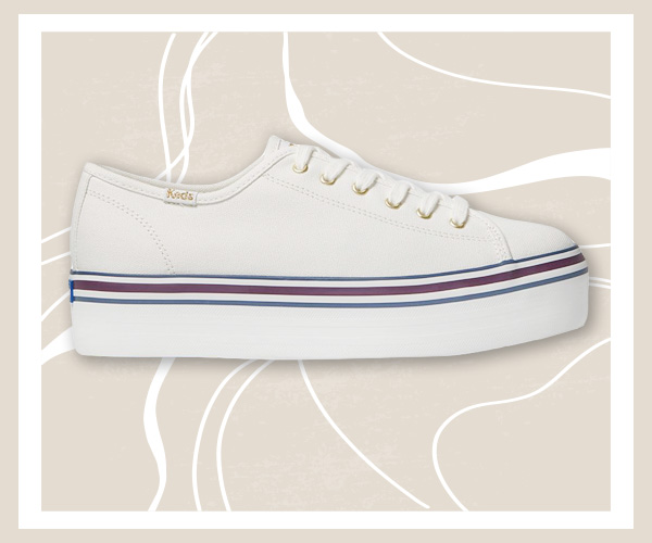 Keds Triple Up Varsity รองเท้าผ้าใบสีขาวผู้หญิง 2023