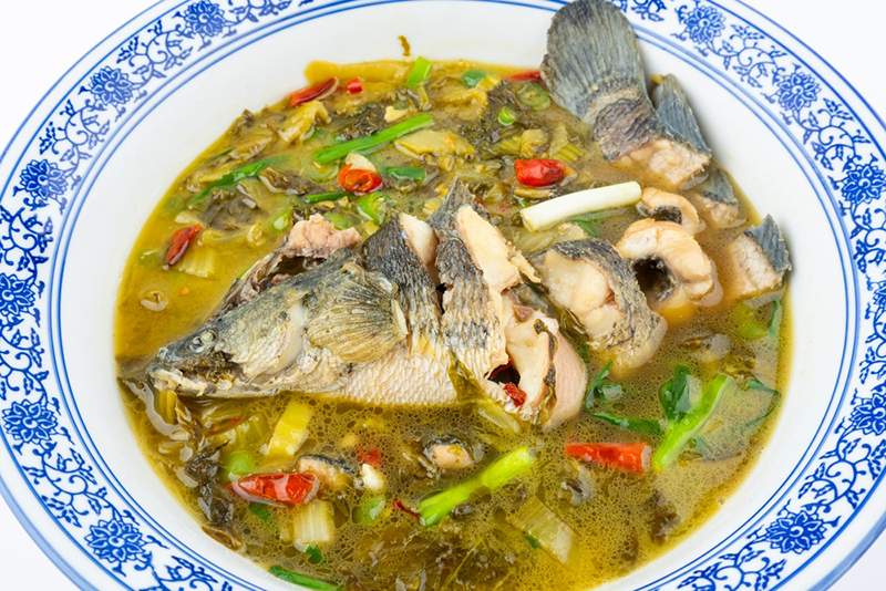 ปลาต้มผัดกาดดอง เมนูปลา ปลาต้ม สูตรอาหาร