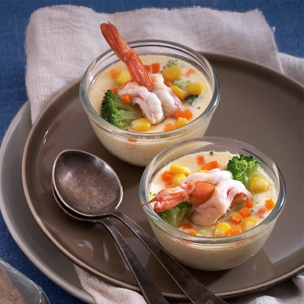 กุ้งนึ่งนมสด