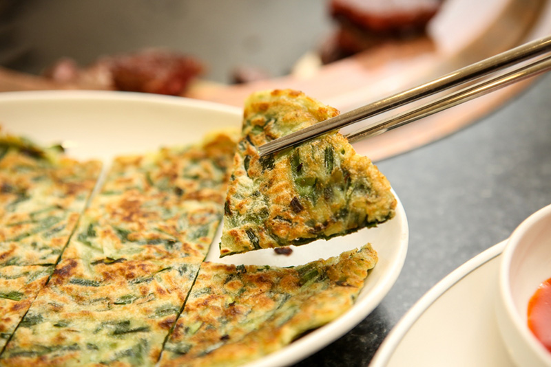 แพนเค้กต้นหอม พันจัน เครื่องเคียงอาหารเกาหลี เมนูอาหารเกาหลี สูตรอาหาร