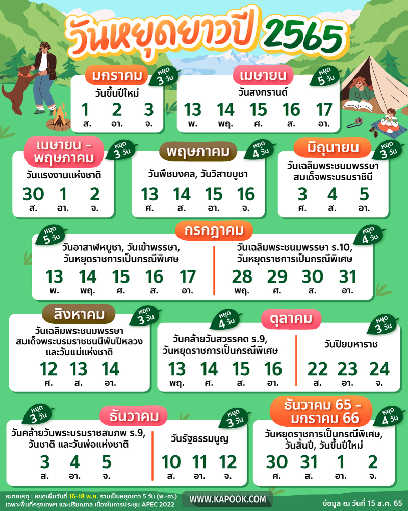 วันหยุด 2565