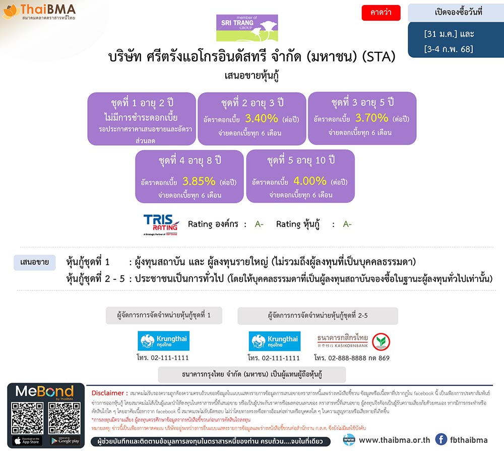 หุ้นกู้ศรีตรัง