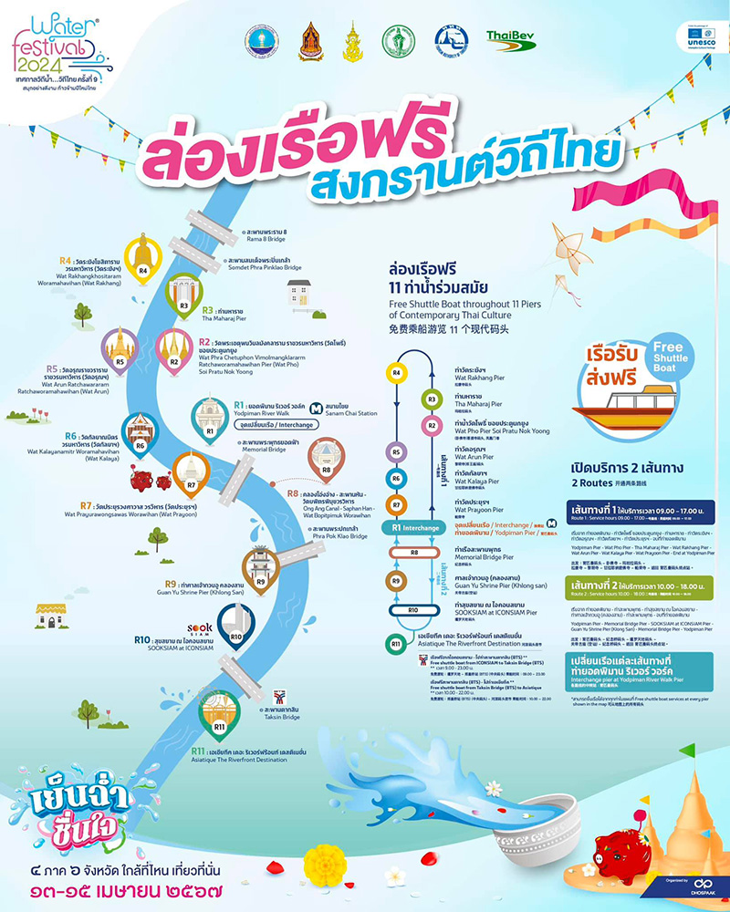 Water Festival 2024 เส้นทางล่องเรือ
