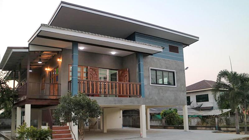 แบบบ้านชั้นเดียว 3 ห้องนอน 2 ห้องน้ำ ใต้ถุนสูง