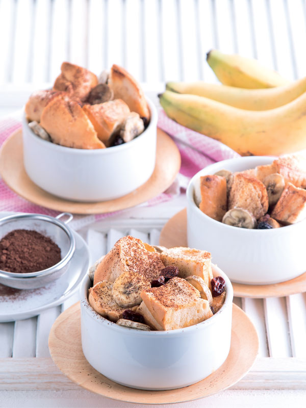 พุดดิ้งขนมปังกรอบกล้วยหอม 