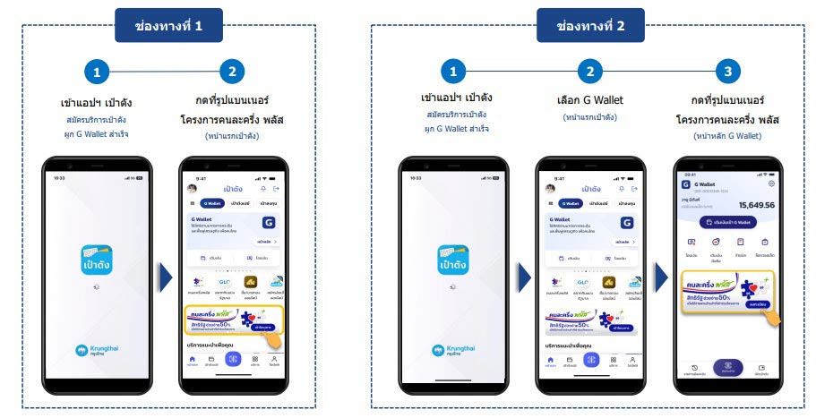 ลงทะเบียนคนละครึ่งพลัส