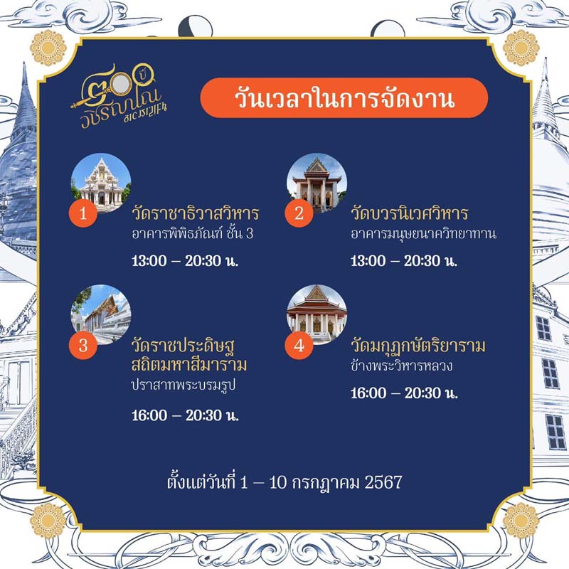 ๒๐๐ ปี วชิรญาโณ NIGHT AT THE TEMPLE วันจัดงาน