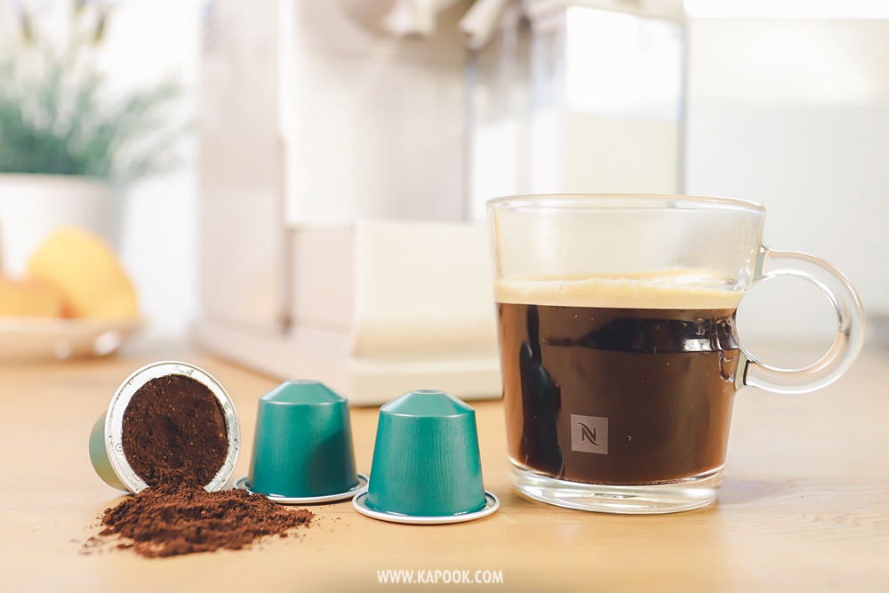 วิธีชงกาแฟสด Nespresso Capsule fortissimo Lungo 
