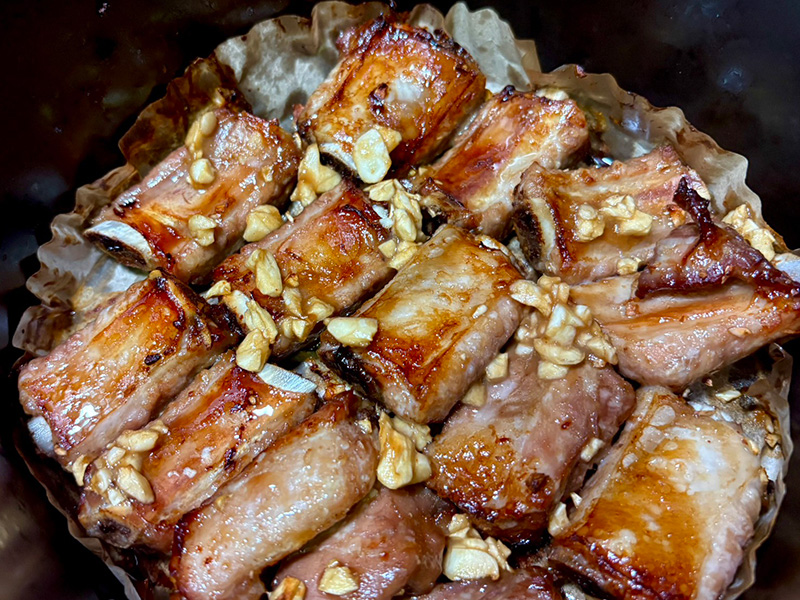 ซี่โครงหมูอบน้ำผึ้ง ด้วยหม้อทอดไร้น้ำมัน สูตรอาหาร เมนูหม้อทอด อาหารไทย