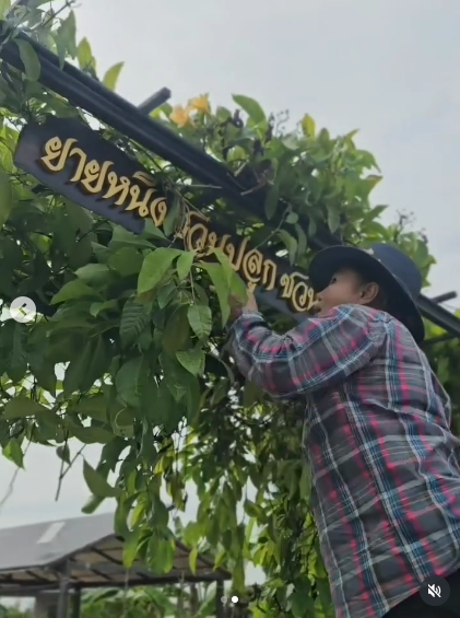 ยายหนิง แม่ชมพู่ อารยา ถือฤกษ์วันดีขึ้นป้ายหน้าสวน