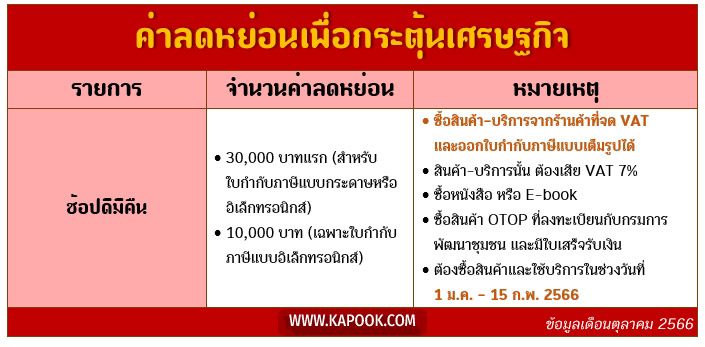 ลดหย่อนภาษี ช้อปดีมีคืน