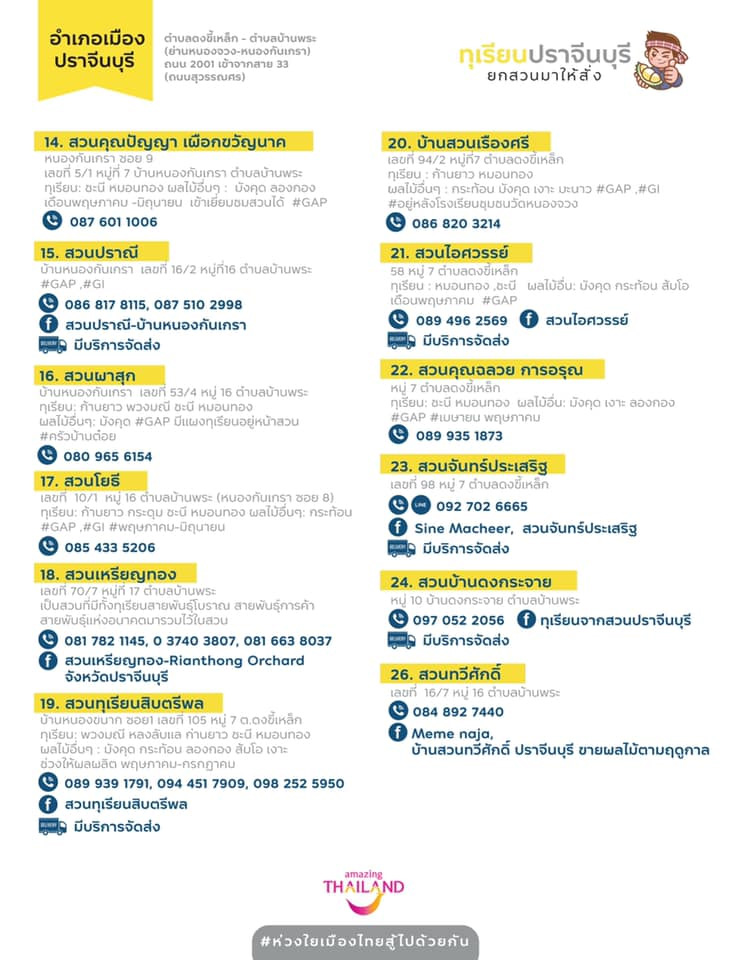 สวนทุเรียนปราจีนบุรี