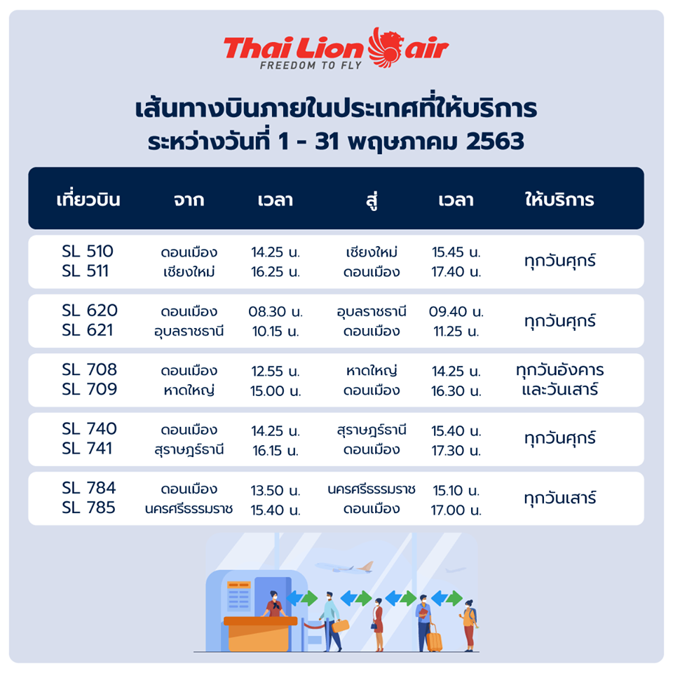สายการบินที่เปิดให้บริการ