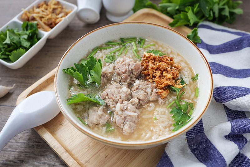 ข้าวต้มหมูสับ เมนูอาหารหน้าฝน สูตรอาหาร