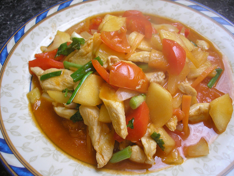 ผัดเปรี้ยวหวานไก่แอปเปิ้ล เมนูไก่ ผัดเปรี้ยวหวาน เมนูเด็ก อาหารไทย สูตรอาหาร