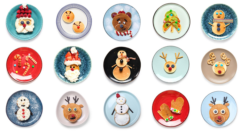 แพนเค้กคริสต์มาส แพนเค้กปีใหม่ ไอเดียตกแต่งแพนเค้ก