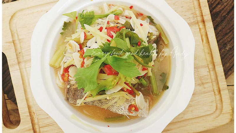ปลาเก๋านึ่งมะนาว