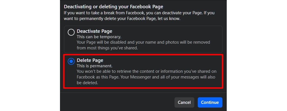 วิธีลบเพจ Facebook ในคอมพิวเตอร์