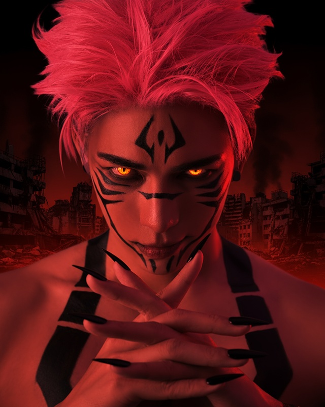 มิว ศุภศิษฏ์ แต่งคอสเพลย์เป็นสุคุนะ ตัวร้ายจากอานิเมะ Jujutsu Kaisen