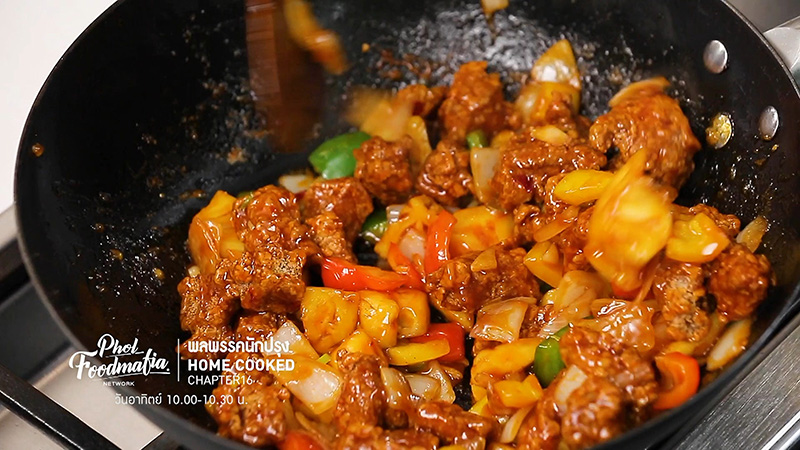 หมูทอดซอสหม่าล่าเปรี้ยวหวาน เมนูหมู ผัดเปรี้ยวหวาน สูตรอาหาร