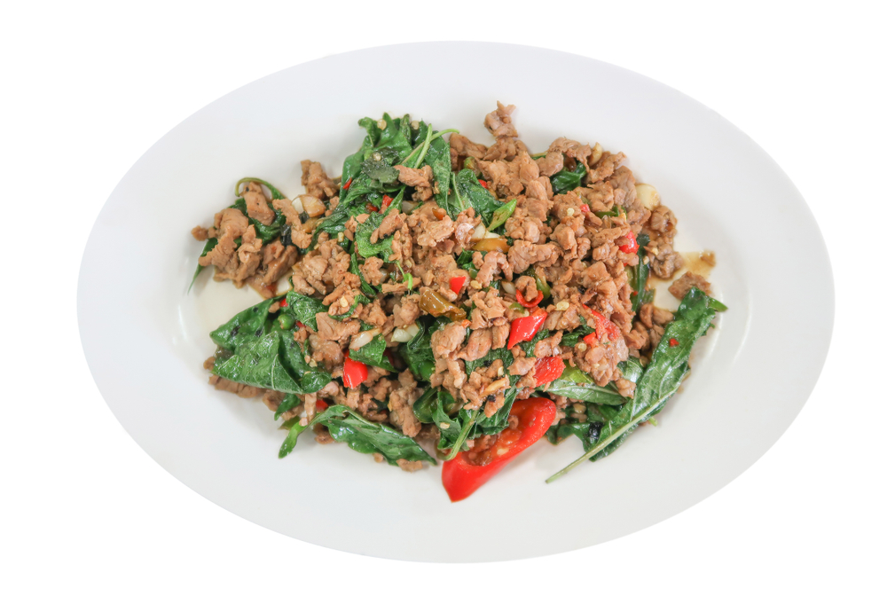 สูตรเนื้อสับผัดใบยี่หร่า