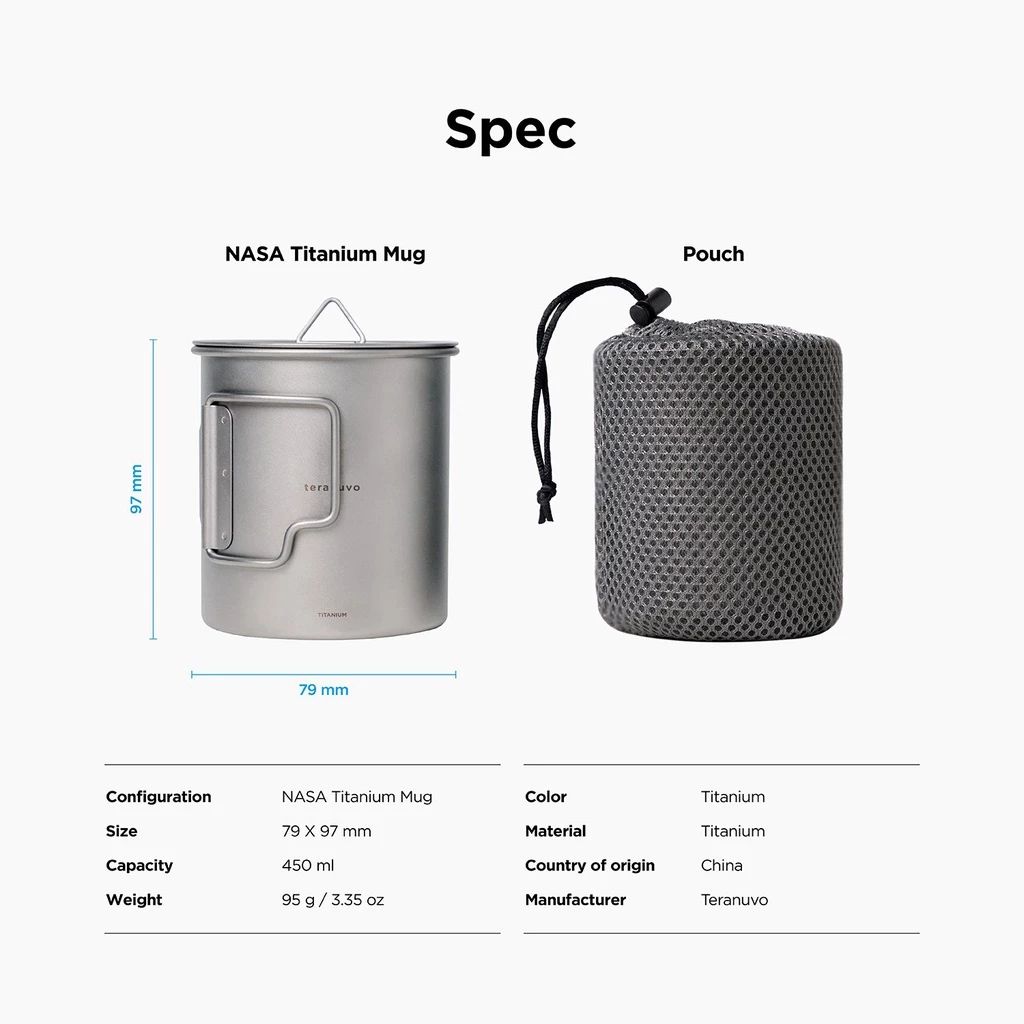 NASA Titanium Mug 450ML แก้วมัคสำหรับแคมปิ้ง
