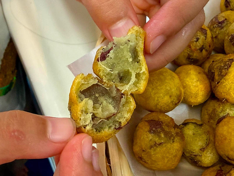 ขนมไข่นกกระทามันหวานญี่ปุ่น Sweet Potato Balls มันหวานทอด