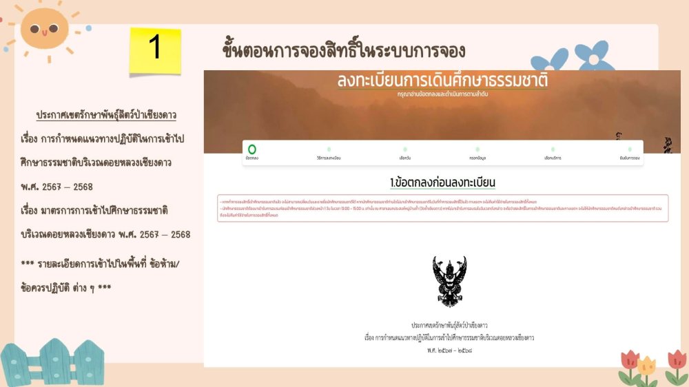 ขั้นตอนการจองสิทธิ์ในระบบ ดอยหลวงเชียงดาว 2567 - 2568