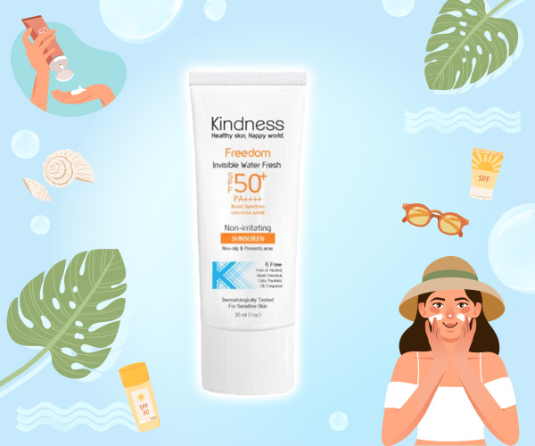 Kindness Freedom Invisible Water Fresh SPF50+ PA++++ ครีมกันแดด 2023 
