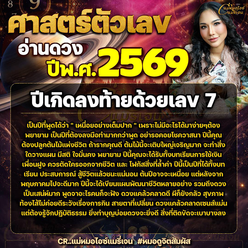 ดูดวงศาสตร์ตัวเลขตามปีเกิด