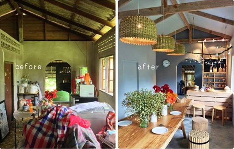 รีโนเวทบ้านสองชั้นครึ่งปูนครึ่งไม้ อายุ 20 ปี