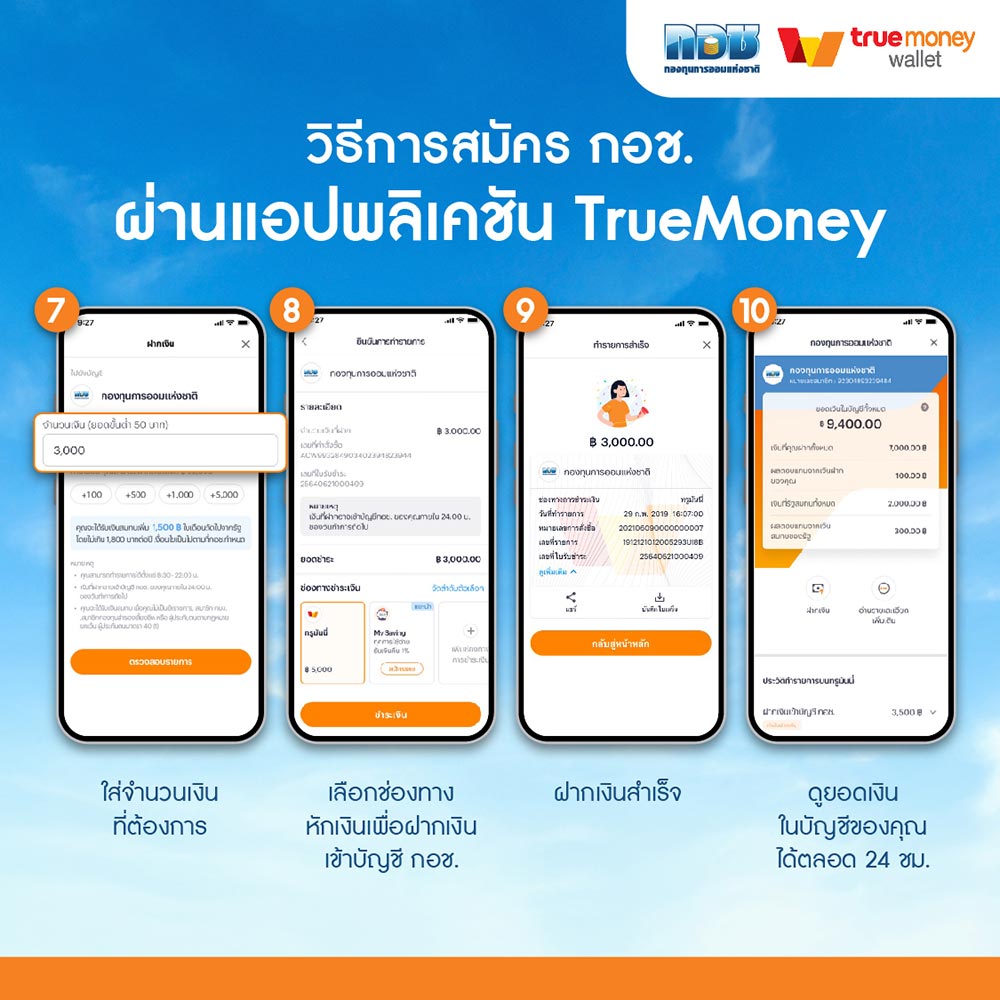 วิธีสมัคร กอช. ผ่านแอพทรู