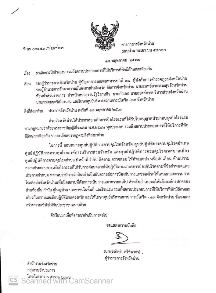 รายชื่อที่พักน่าน
