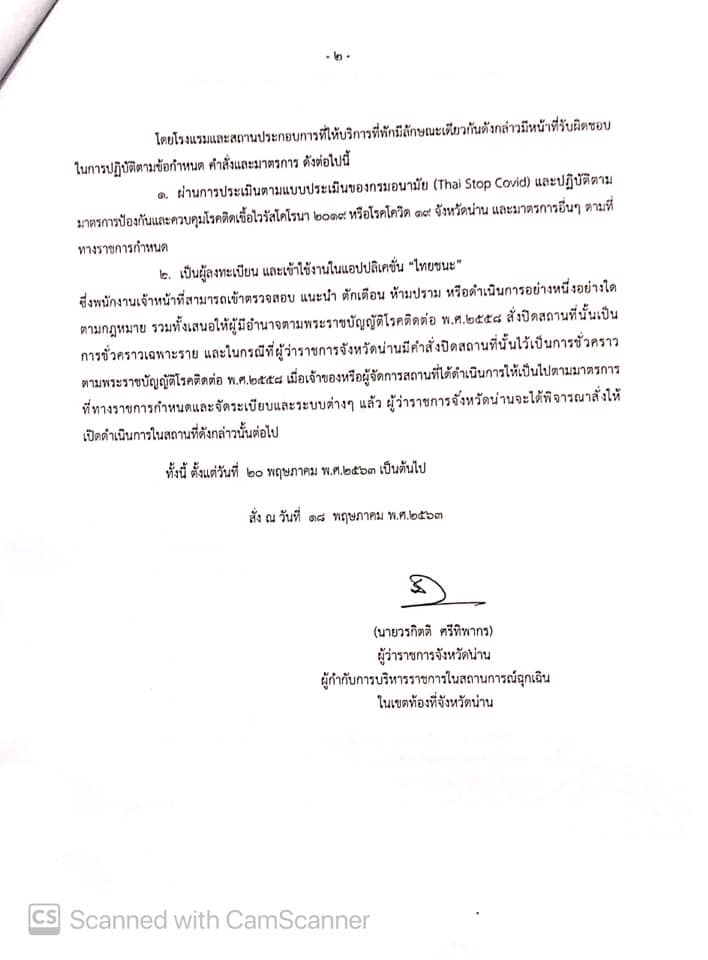 รายชื่อที่พักน่าน