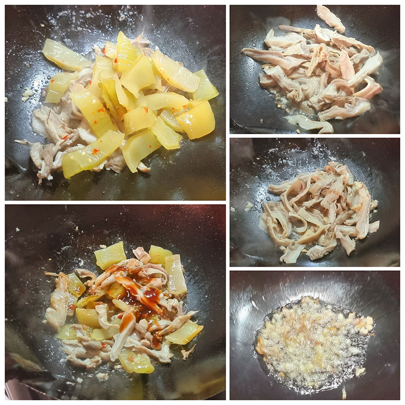 กระเพาะหมูผัดเกี่ยมฉ่าย หรือ ตือโต๋วผัดเกี่ยมฉ่าย เมนูกับข้าวต้ม ข้าวต้ม อาหารไทย สูตรอาหาร