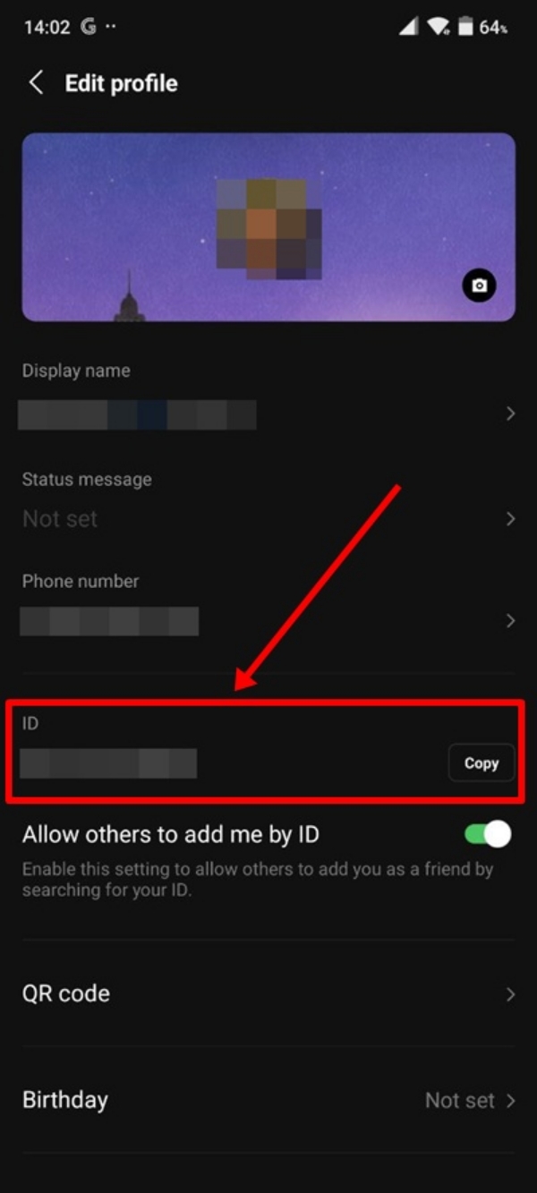 ในหัวข้อ ID สามารถตั้งชื่อไอดีไลน์ได้เลย