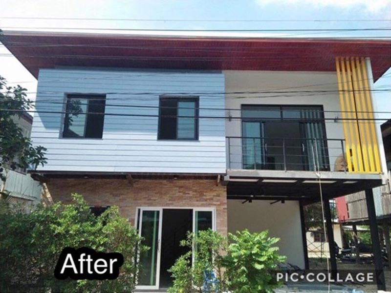 รีโนเวทบ้านสองชั้นครึ่งปูนครึ่งไม้ งบ 7.5 แสนบาท