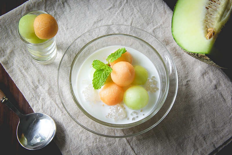 สาคูแคนตาลูปนมสดกะทิ ของหวาน เมนูจากมะพร้าว เมนูอาหาร สูตรขนม สูตรเครื่องดื่ม