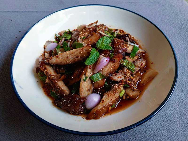 น้ำตกไก่อบน้ำผึ้ง เมนูไก่ อาหารไทย สูตรอาหาร