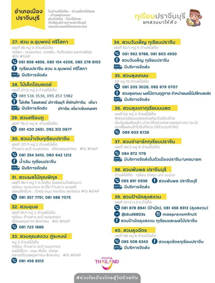 สวนทุเรียนปราจีนบุรี