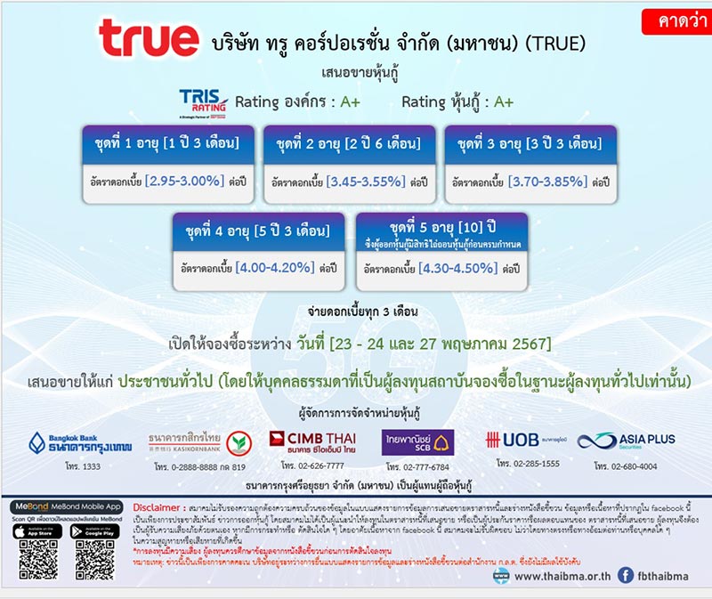 หุ้นกู้ทรู True
