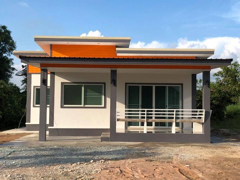 แบบบ้านโมเดิร์นชั้นเดียว 2 ห้องนอน 1 ห้องน้ำ