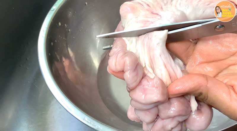 วิธีล้างไส้อ่อนหมู