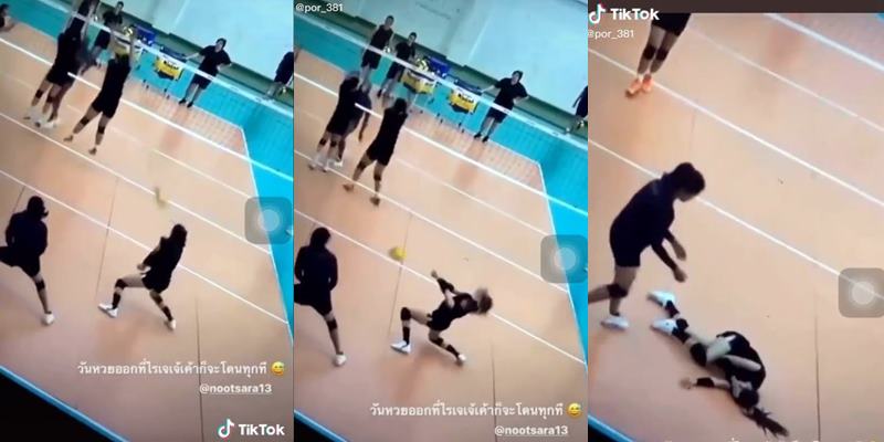 รัศมีแข ตบวอลเลย์บอลอัดหน้า นุสรา