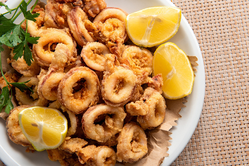 ปลาหมึกชุบแป้งทอด รวมสูตรเมนูชุบแป้งทอด เมนูอาหารว่าง ของกินเล่น สูตรอาหาร