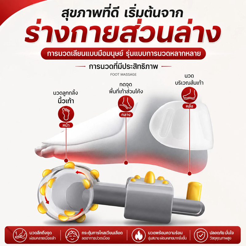 เครื่องนวดเท้าไฟฟ้า นวดกดจุดด้วยลูกกลิ้ง