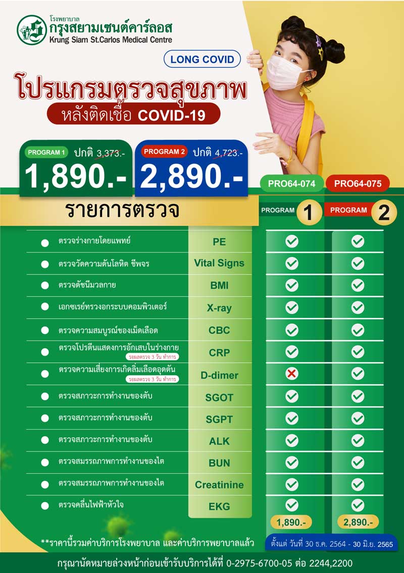 ตรวจสุขภาพภาวะลองโควิด